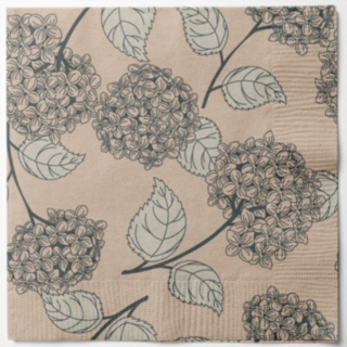 Blommiga Servetter Beige