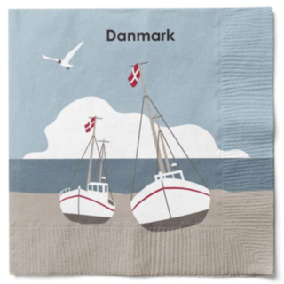 Danmark Båt Servetter Blå