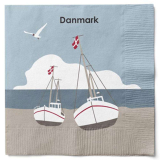 Danmark Båt Servetter Blå