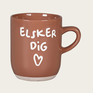 Elsker Dig Mugg Brun