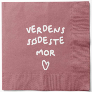 Verdens Sødeste Mor Servetter Rosa