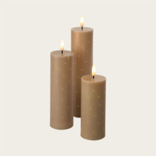 Fiberoptiska LED Blockljus Beige