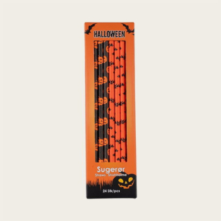 Pumpa/Fladdermus Papperssugrör Orange