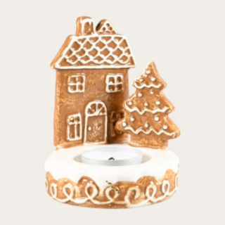 Pepparkakshus & Gran Värmeljushållare Brun