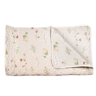 Blommig Filt Beige
