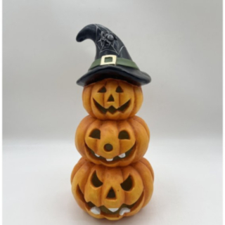 Pumpa Dekorationsfigur Med LED Orange