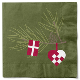 Dansk Jul Servetter Grön