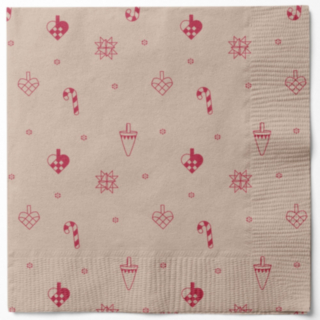 Dansk Jul Servetter Beige/Röd