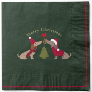 Merry Christmas Servetter Grön