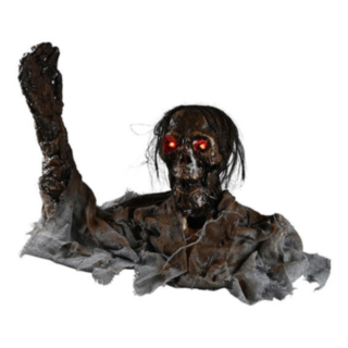 LED Zombie Dekorationsfigur Grå