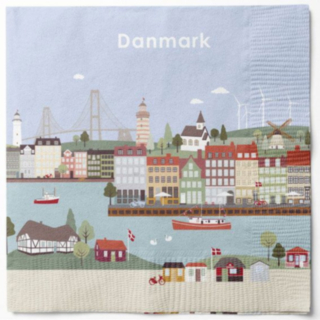 Danmark Servetter Flerfärgade