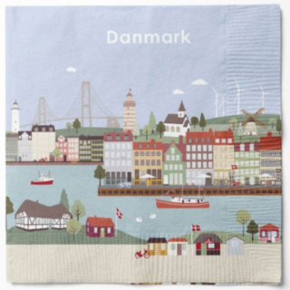 Danmark Servetter Flerfärgade