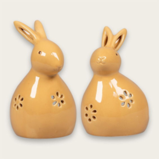 Bunny Keramik Värmeljushållare Gul