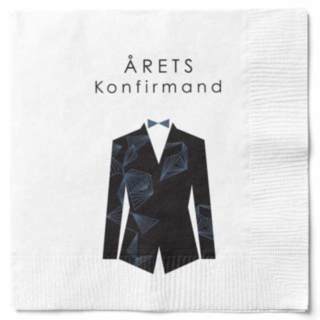 Årets Konfirmand Servetter Vit/Svart