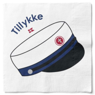 Studentmössa Tillykke Servetter Blå
