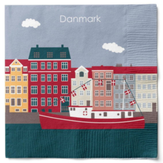 Danmark Båt Servetter Röd