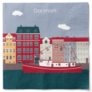 Danmark Båt Servetter Röd