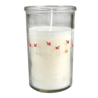 Danska Flaggor Ljus i Glas Vit
