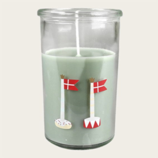 Danska Flaggor Ljus i Glas Grön