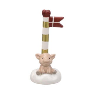 Gris Dansk Flagga Dekorationsfigur Vit
