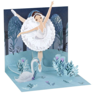 Ballerina Pop-Up Födelsedagskort Blå