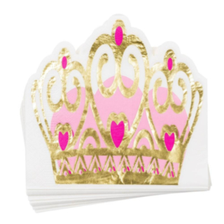 Prinsesskrona Servetter Guld/Rosa