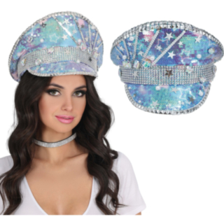 Holografisk Kaptenshatt Silver