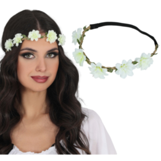 Blomsterkrans Hårband Vit