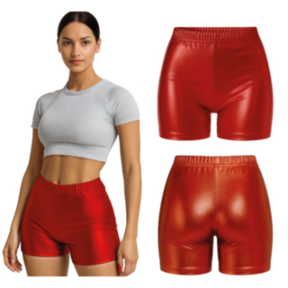 70-tal Metalliska Shorts Röd