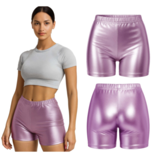 70-tal Metalliska Shorts Ljusrosa
