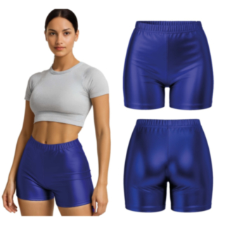 70-tal Metalliska Shorts Blå
