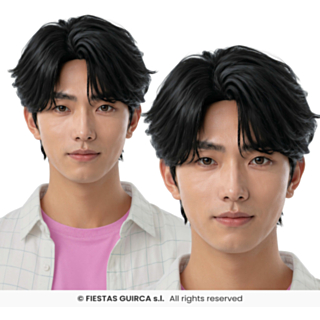 K-Pop Dark Rebel Peruk Svart