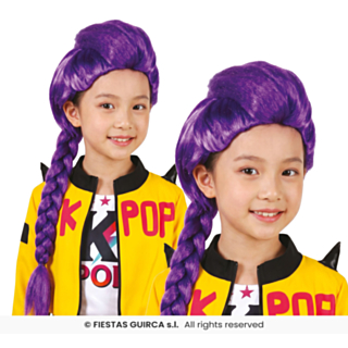 K-Pop Flätad Barnperuk Lila