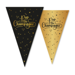Pop the Champagne Girlang Svart/Guld