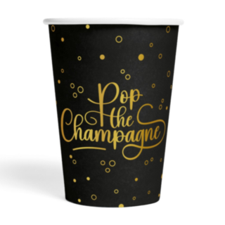 Pop the Champagne Pappersmuggar Svart/Guld
