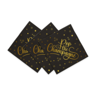 Pop the Champagne Servetter Svart/Guld