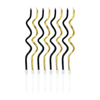 Spiral Tårtljus Svart/Guld