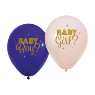 Gender Reveal Latexballonger Blå/Ljusrosa