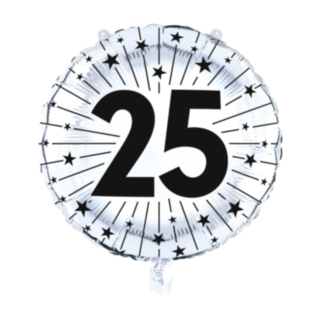 25 År Folieballong Silver