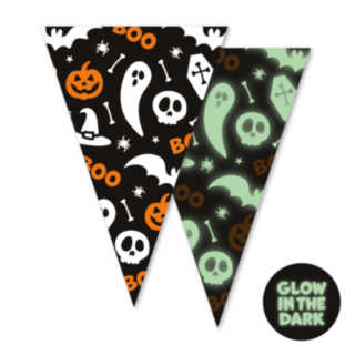 Självlysande Halloween Girlang Svart/Orange