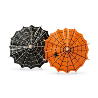 Halloween Spindelnät Parasoll Tårtdekorationer Svart/Orange
