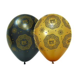 Hajj Mubarak Latexballonger Svart/Guld