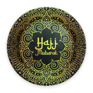 Hajj Mubarak Papperstallrikar Svart/Guld