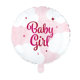 Baby Girl Folieballong Rund Ljusrosa