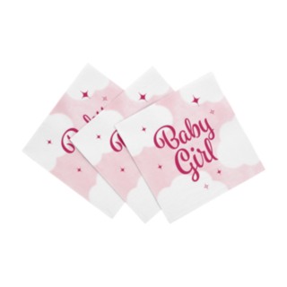 Baby Girl Servetter Ljusrosa/Vit