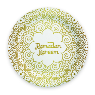 Ramadan Kareem Papperstallrikar Vit/Guld