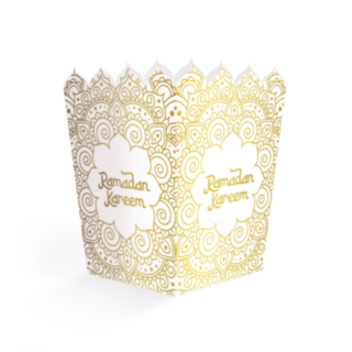 Ramadan Kareem Popcornbägare Vit/Guld