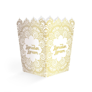 Ramadan Kareem Popcornbägare Vit/Guld
