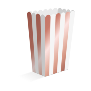 Randiga Popcornbägare Vit/Roséguld