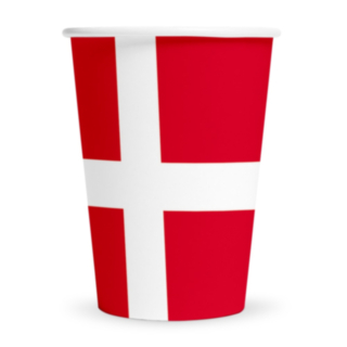 Danmark Pappersmuggar Röd/Vit